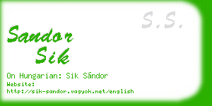 sandor sik business card
