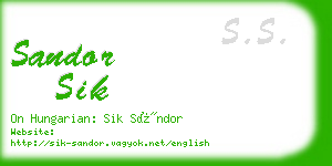 sandor sik business card